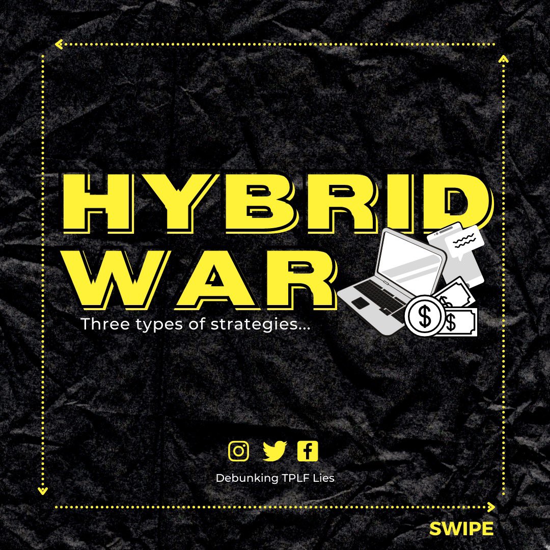 TPLF_Lies's tweet photo. Are you familiar with what Hybrid War is? Take a look at these strategies and ask yourself: “How have I noticed these tactics play out in past and current affairs in the Horn of Africa?” 

#DebunkingTPLFlies #Eritrea #Ethiopia #Tigray #TPLF #TPLFMustGo #HornOfAfrica https://t.co/LYNgXzBVUB