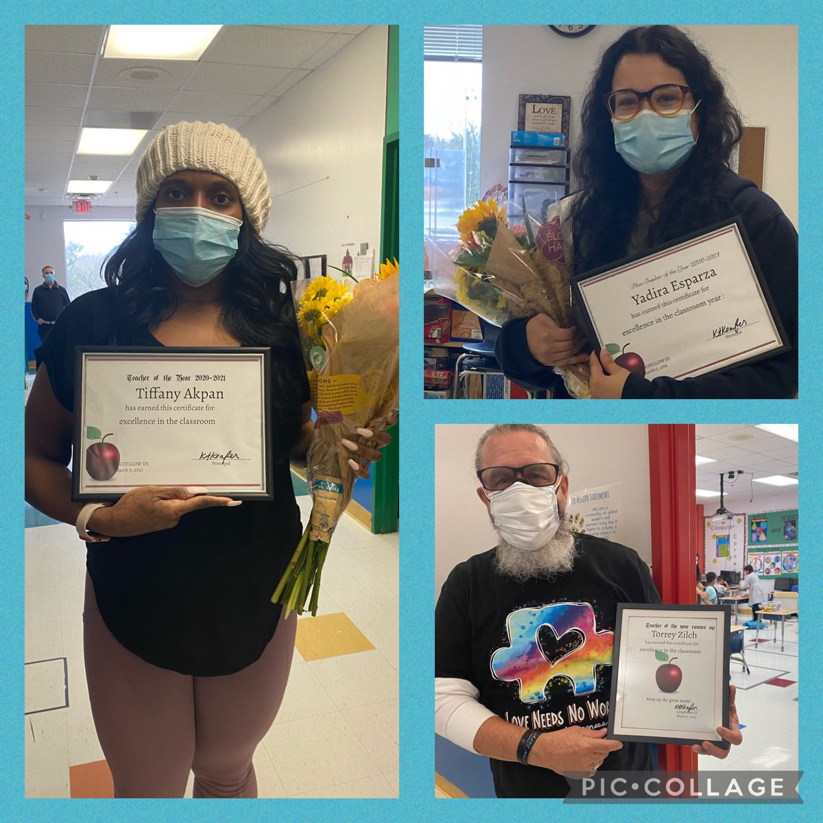 Congratulations to <a href="/elem_longfellow/">Longfellow ES</a> 2020-2021 Teachers of the Year. Ms. Akpan is our Teacher of the year, Mr. Zilch is our runner up Teacher of the Year, and Ms. Esparza is our Beginning Teacher of the Year. I am so proud of these teachers!