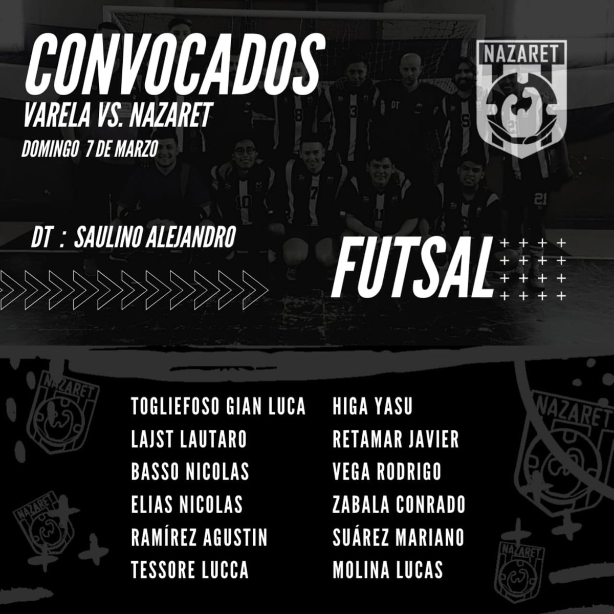 nazaretcsyd's tweet photo. #Futsal | CONVOCADOS PARA EL AMISTOSO FRENTE AL CLUB @SportivoVarela https://t.co/nM8F9Is0JU