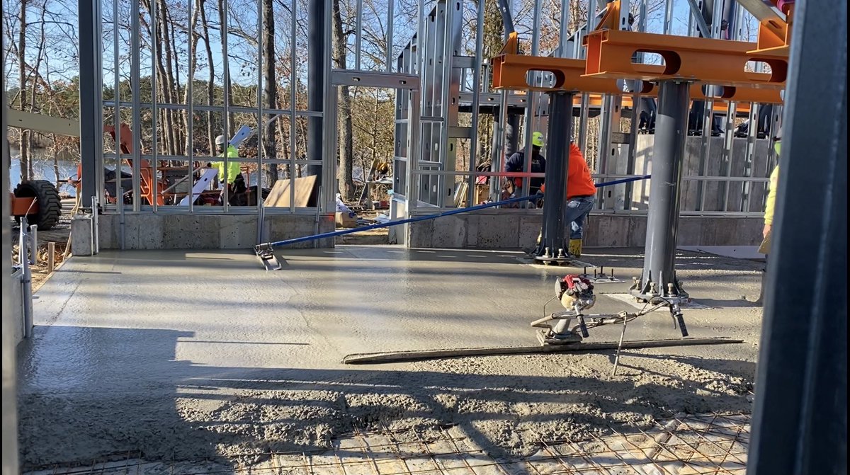 SFGrAdventure's tweet photo. #JerseyDevil Coaster construction update 3/5/21 🚧 New on the site this week - work in the maintenance building and a concrete pour for the floor, plus the arrival of the lift motor! 🎢 https://t.co/fYmUQiwheI