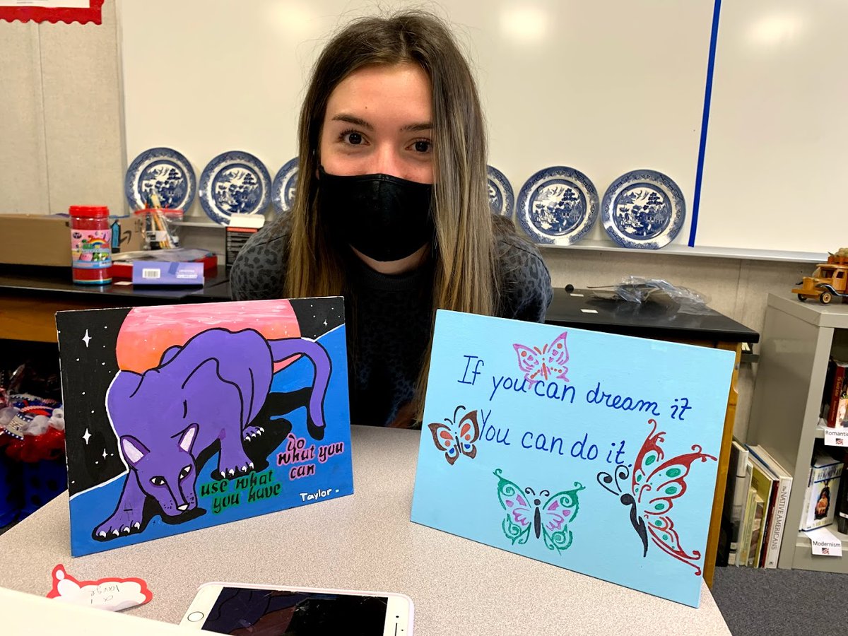 Super excited to announce our Chapter Service Project, We Are One Lancer Nation! Using Padlet, we will be making murals according to several different prompts with your art! Here are some examples of paintings for the mural: