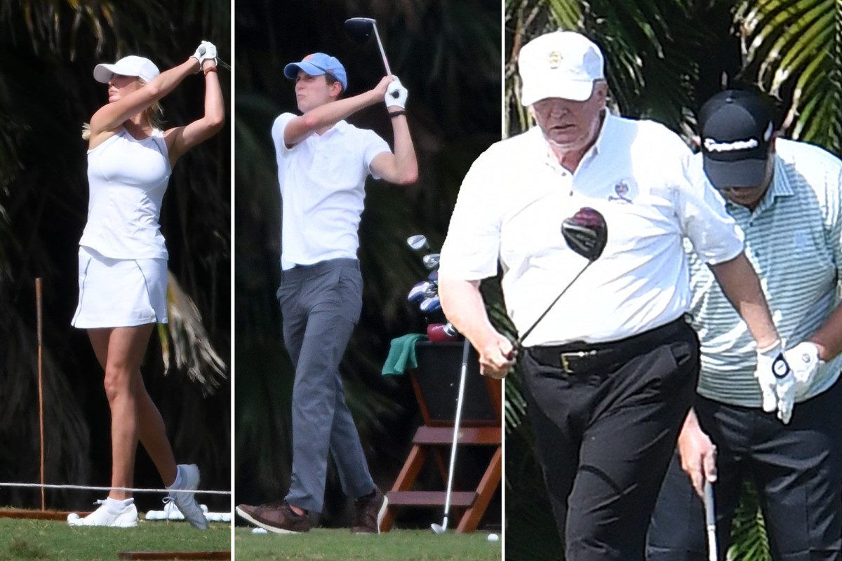 Ivanka Trump and Jared Kushner go golfing with Donald Trump