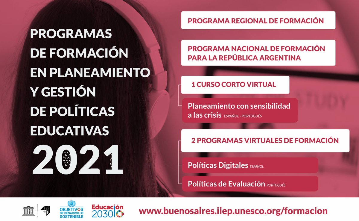 Oferta formativa con énfasis en el impacto de la #pandemia en los sistemas de #educación, que trajo al centro del debate regional la importancia de un planeamiento de políticas educativas sensible a las crisis y adecuado a los nuevos contextos.