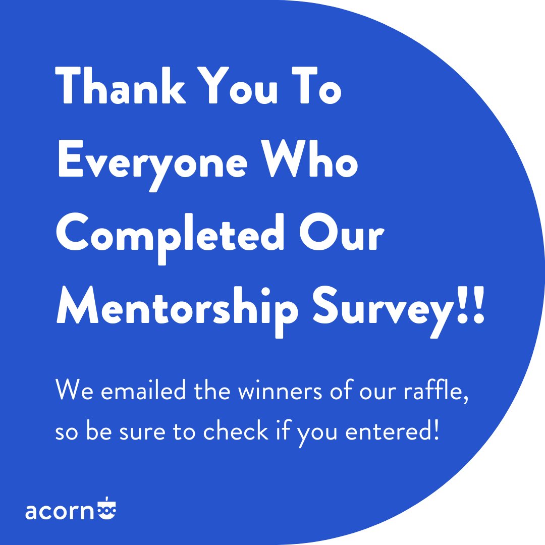 Thank you so much to everyone who completed our Mentorship Survey! The winners of our raffle have been chosen, so be sure to check your email if you entered! We can't wait to bring you more news about the outcomes of this survey in the coming weeks! #educators #survey #mentorship