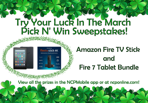 NCPPANEL's tweet photo. Panel Members: This Amazon Fire TV Stick + Fire 7 Bundle is one of the March Pick N’ Win prizes! For details about all the prizes available this month, go to Pick N’ Win Sweepstakes in the Gift Catalog section at https://t.co/8xgAxpAxtI or in the NCPMobile app. Good luck! https://t.co/cB2VD5oJyi