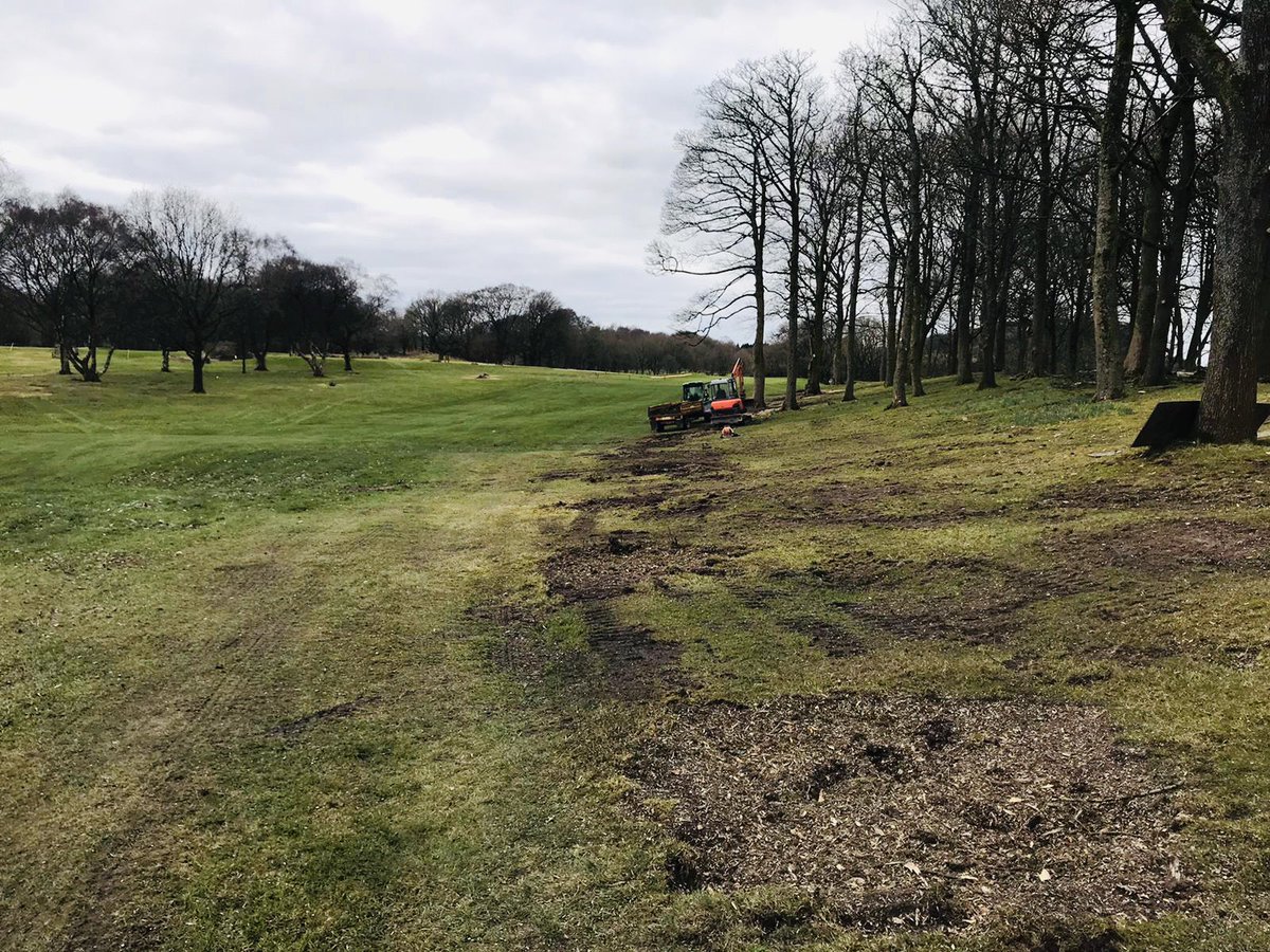 Winter work continues with stump grinding of the trees removed on 2,3, &amp; 8 and then the subsequent big clear up! #good2great