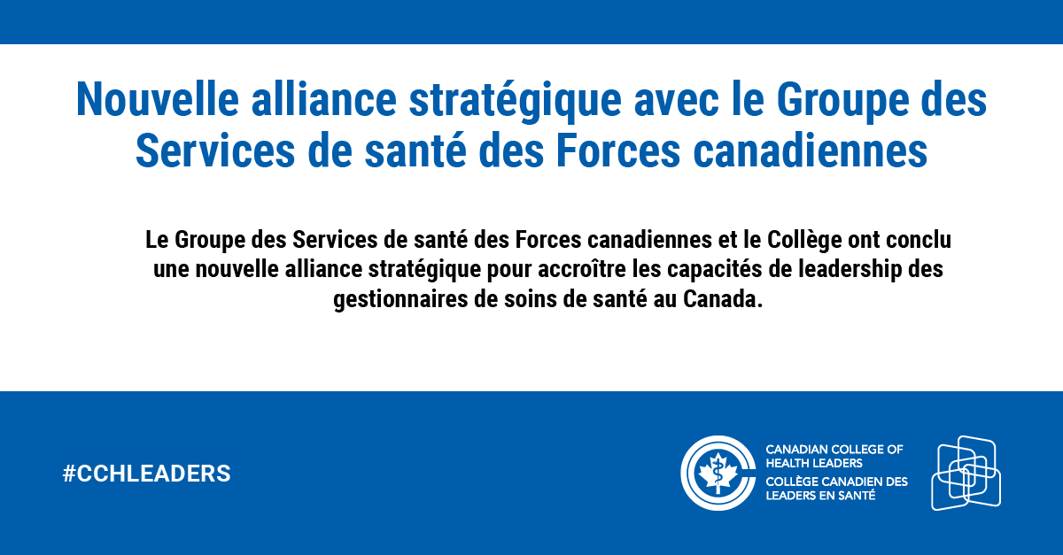 CCHL_CCLS's tweet photo. Le #CCHLeaders conclut une nouvelle alliance stratégique de 3 ans axée sur le leadership en santé avec le Groupe des Services de santé des Forces canadiennes. @SFCGpSvcs Cliquez ici afin de lire l'article > #CCLStransformateur #CHESelect #LEADSCanada > https://t.co/lXSPPQkIKp https://t.co/oeN1NwDQtW