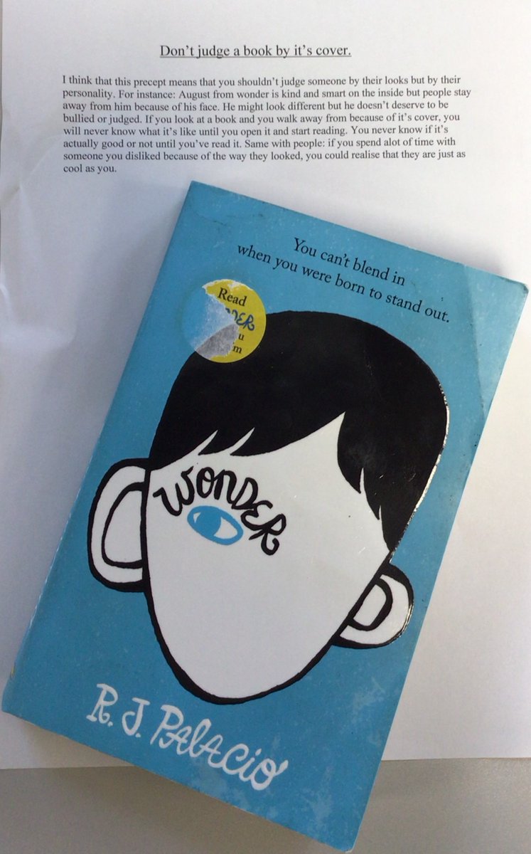 BirchwoodCE's tweet photo. Year 6 have really been enjoying reading 'Wonder' by R. J. Palacio together. We drew our own self-portraits inspired by the illustrations from the novel and chose our own favourite precepts. #bcepswriting #bcepsreading https://t.co/rAGWhJRUkA