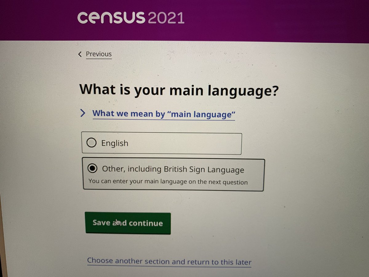 sarkpowell's tweet photo. So important! If you uses British Sign Language please make sure you add this to the census. Last census recorded 15,000 which is a huge under representation of BSL users #Census2021  #deaf #bsl https://t.co/oTQzliH7KV