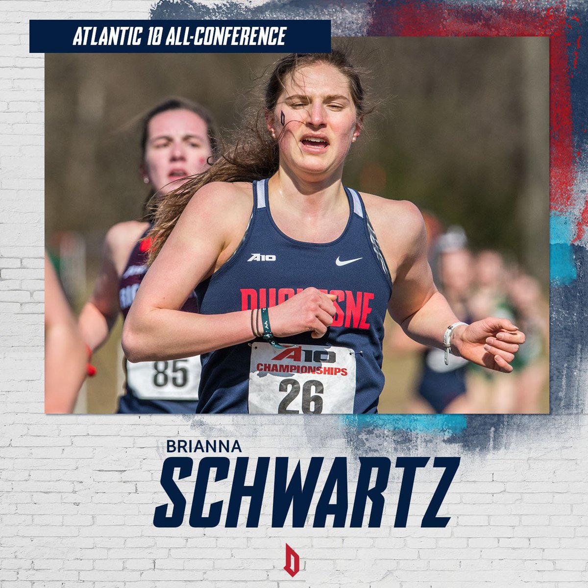 DuqXCTF's tweet photo. Congratulations to Brianna Schwartz, who earned all-conference honors for the Dukes with a seventh-place finish‼️ 🏅

#GoDukes https://t.co/ba5Dm85xrQ