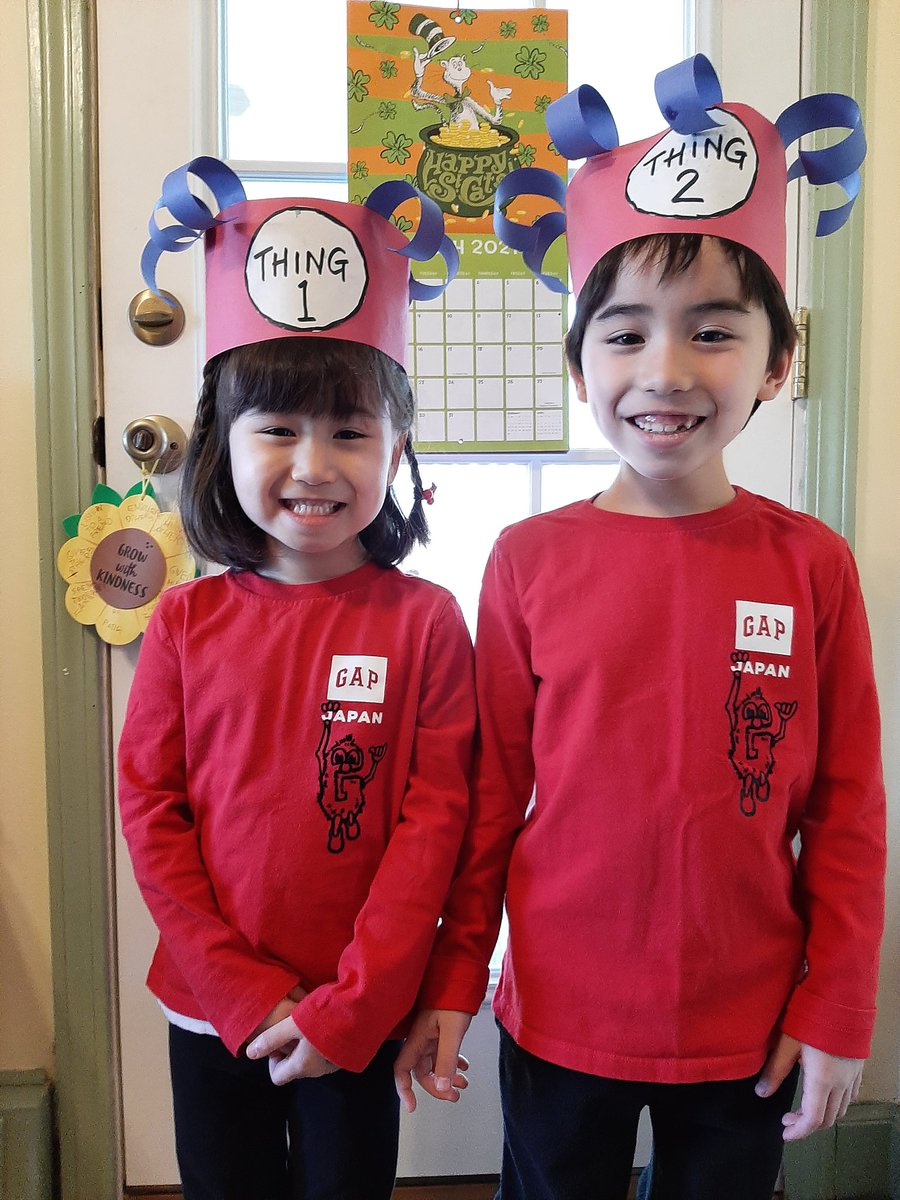 tikkiperron's tweet photo. Twin Day 👫 
Thing One, Thing Two
Read Across America Week
#remotelearning #virtualspiritweek #DrSeuss @Frps_Tansey #teamtansey #tanseytiger #tanseycares https://t.co/dpig264vyS