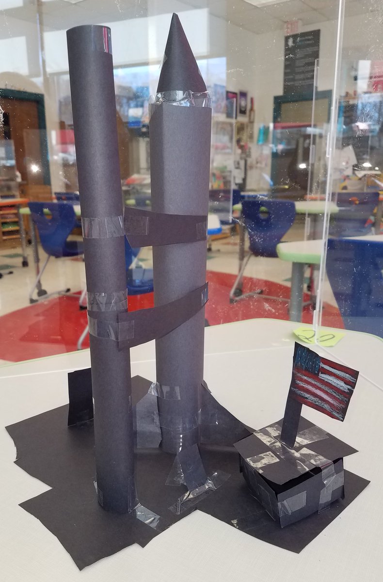 WSESartmosphere's tweet photo. This 5g student's Intentional Art Elements artwork uses "mainly form, line, shape, space: some color in the flag and some texture in the smooth paper." 6 out of 7 art elements @WSESSmithfield #WestsideBestSide #artsacrossva21 https://t.co/EVktamIuHs