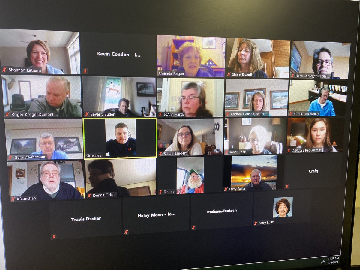 Kevin4RECs's tweet photo. Thank you to @PatGrassley, @ShannonLathamIA &amp; @senatorragan for joining the virtual town hall hosted by @IowaRECs member @ButlerCountyREC today where a wide array of issues were covered! We appreciate the time you gave, the discussion you participated in and your service to Iowa! https://t.co/FcZsCF27QE