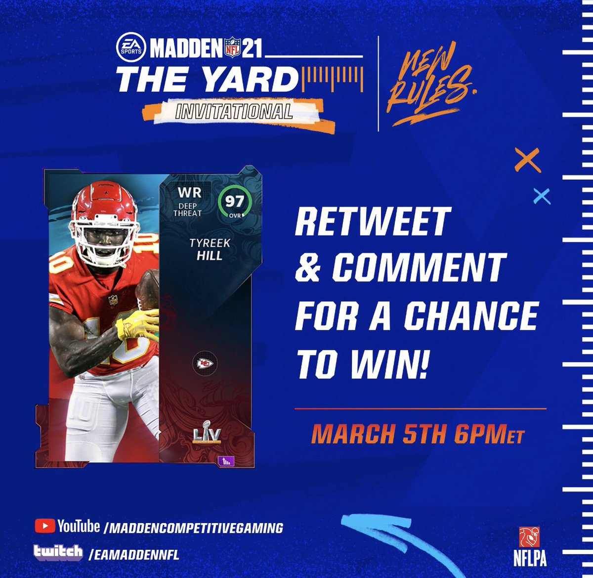 BeastNamedJon's tweet photo. Follow, Retweet and Comment #YardInvitational To win this 97 Tyreek Hill. Make sure you tune in today at https://t.co/BsbhoJyWeD 6 PM EST https://t.co/Oc8Y22THJD