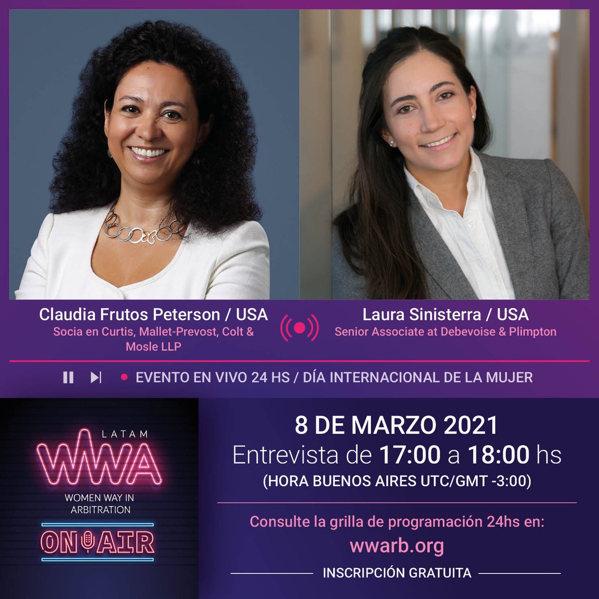 Partner Claudia Frutos-Peterson will be interviewed on Monday at 4pm (EST) as part of <a href="/in_wwa/">WWA - WOMEN WAY IN ARBITRATION LATAM</a> 's On Air series commemorating #InternationalWomensDay: curtis.com/our-firm/news/……
#InternationalArbitration