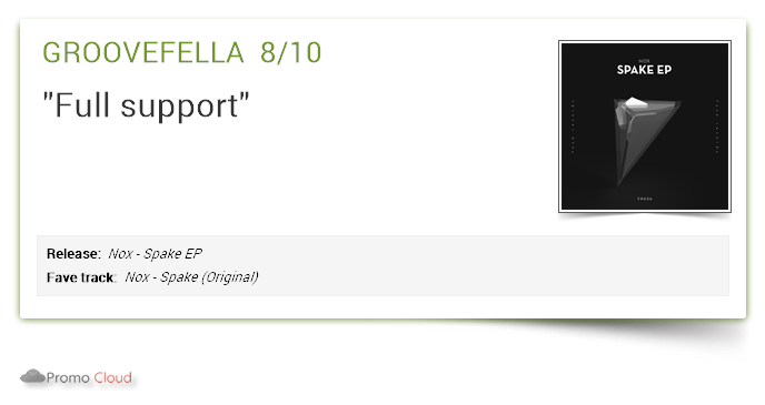 fuserecords's tweet photo. GROOVEFELLA supports: Nox - Spake EP 8/10 https://t.co/vKfJUFNGUz #newrelease https://t.co/wmtuwaFkTN https://t.co/wWhrfseM0t