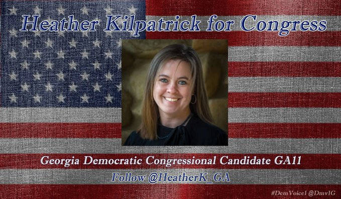 RogueCitizenOne's tweet image. Heather Kilpatrick is running for Congress in #GA11

She believes #ClimateChange is real and that we should transition away from fossil fuels. 🌎

Barry Loudermilk does not.

Check out Heather's other policy positions and give her a Follow @HeatherK_GA

#DemVoice1 #Fresh #wtpBLUE