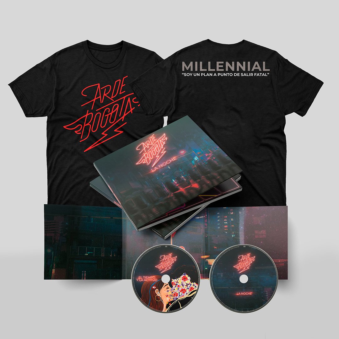 ARDE BOGOTÁ on X: 1) 📀📀DOBLE CD: La Noche + El Tiempo y La Actitud +  1 Regalo Camiseta SOY UN PLAN A PUNTO DE SALIR FATAL (Sólo para los  primeros compradores