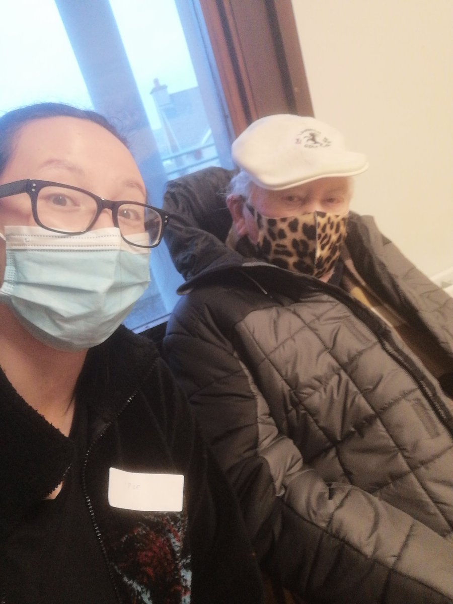 tweetsbyemerald's tweet photo. Brought my granddad to get his vaccine this evening!! https://t.co/IybxTLUwMb