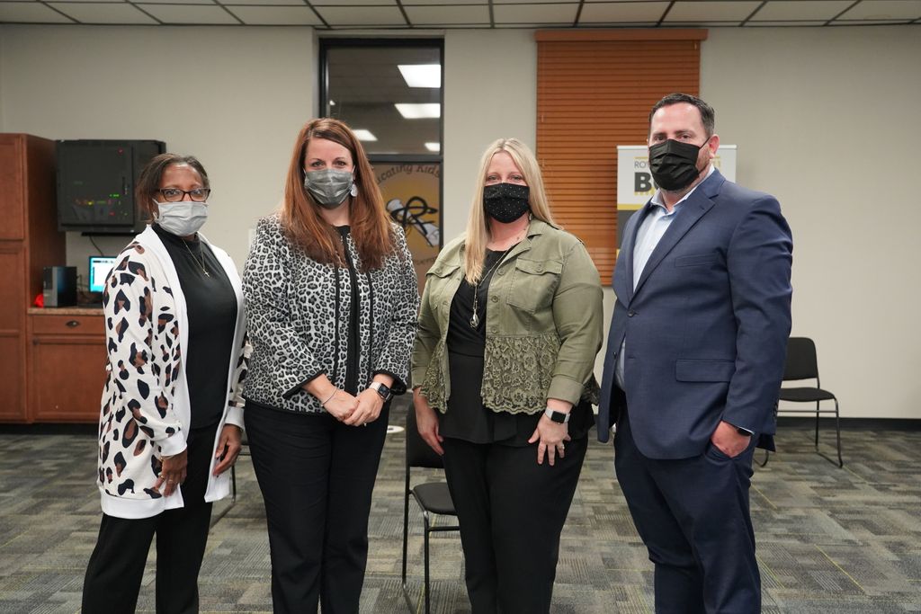 RoyseCityISD's tweet photo. Each month, a campus reports directly to the school board with an update on their school's academic performance, goals and initiatives. Ouida Baley Middle School presented in March! Thank you to these great school leaders. #RCISDJoy #BulldogPride https://t.co/B1PEkYMmN7