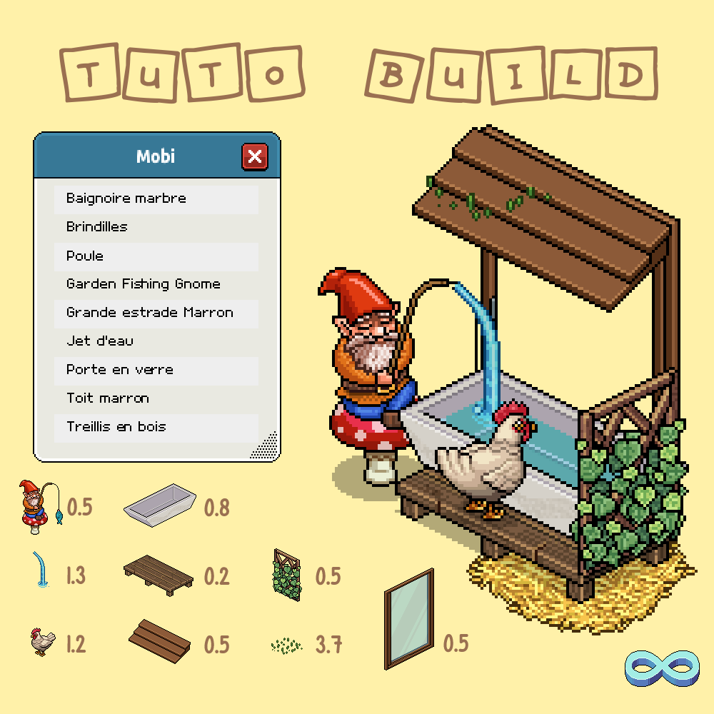 TUTO BUILD #2 🐔🍃
by <a href="/DariNouille/">Darinouille</a> 
───── ✩ ─────
#Habbo #HabboFR #Habbobuilder