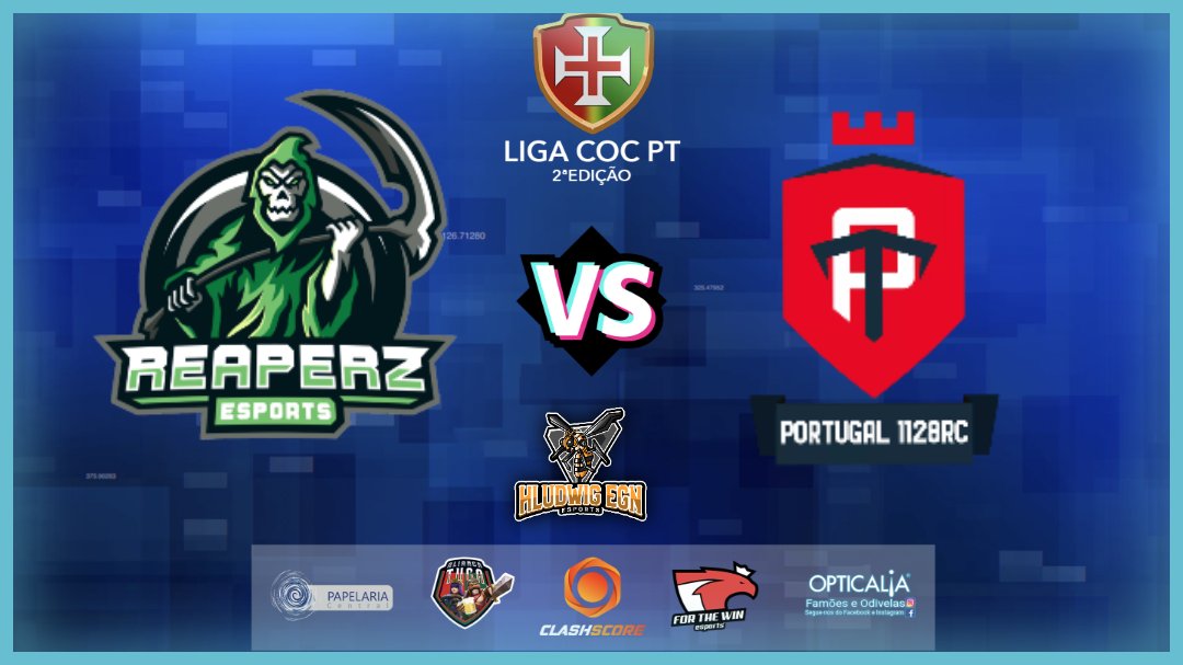 A Liga Coc PT está de regresso ao canal não percas hoje :
#Reaperzesports VS #Portugal1128Rc
🎥 twitch.tv/hludwig14egn?s…
🕛21.45 🇵🇹
Espero por vocês na Live 🔥🔥
@CoC_Portugal <a href="/CoCEsports/">Clash of Clans Esports</a> <a href="/ClashScore/">Clash Score</a> <a href="/EGNesports/">EGN Esports</a> <a href="/AliancaTuga/">Alianca Tuga</a> <a href="/ftwesports/">FTW | For The Win Esports</a> <a href="/OPTICALIA_/">OPTICALIA_</a>
