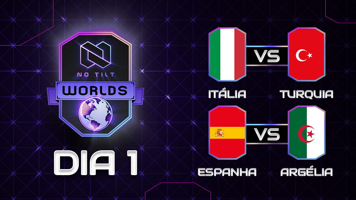 Começa hoje a Copa Mundial da <a href="/NoTiltGG/">No Tilt</a> ! 🏆

As melhores seleções do mundo começam hoje a batalha pelo título de melhor do mundo 🥇

 ⚔️ - Dia 1 - ⚔️

<a href="/NazionaleITACR/">Nazionale Italiana CR</a> vs. <a href="/TeamTurkeyCR/">Team Turkey</a> 
<a href="/clashroyaleSE/">Selección Española CR</a> vs. <a href="/TeamALGERIA1/">Team ALGERIA</a> 

📺 twitch.tv/brunoclash 🔴 AO VIVO