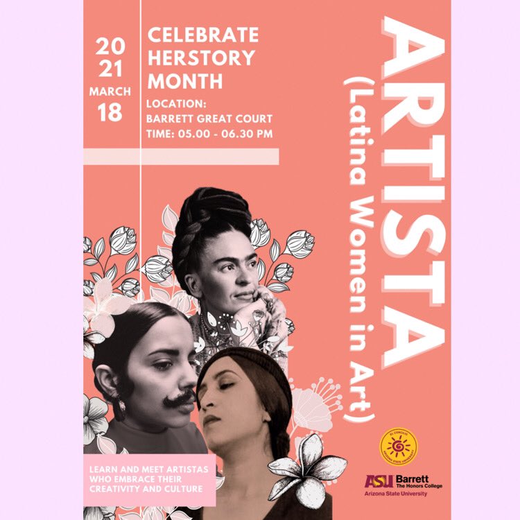 asuelco's tweet photo. HAPPY HERSTORY MONTH FAMILIA 🌼 

In collaboration with Barrett, we invite you all to our Artista (Latina Women in Art) event. Join us to learn and meet artistas who embrace their creativity and culture! 

We can’t wait!! ✨ https://t.co/A7Sc1JUfUY