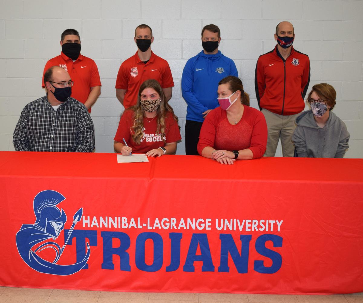 On March 4th, Isabelle Stoops signed her letter of intent to play soccer this coming year at Hannibal-LaGrange University. - Congratulations to Isabelle!
