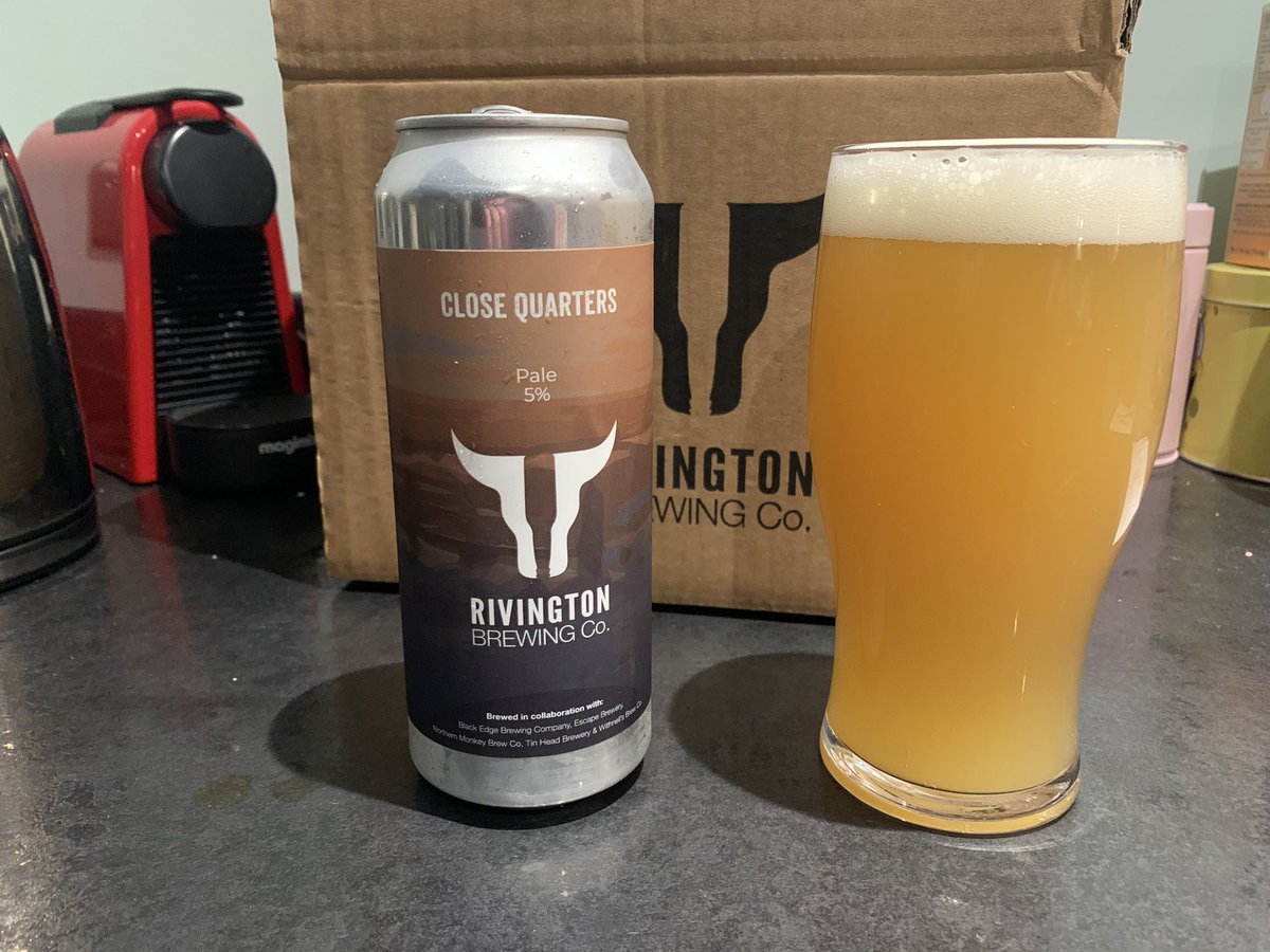 Escape_brewery's tweet photo. After a busy week down at the brewery, it’s finally time to sit down, relax &amp; crack open my first can of Close Quarters!

We would like to thank @rivingtonbrewco for asking us to be part of this collaboration &amp; making our first collab beer a reality!
1/2 https://t.co/gAPz3Im1av