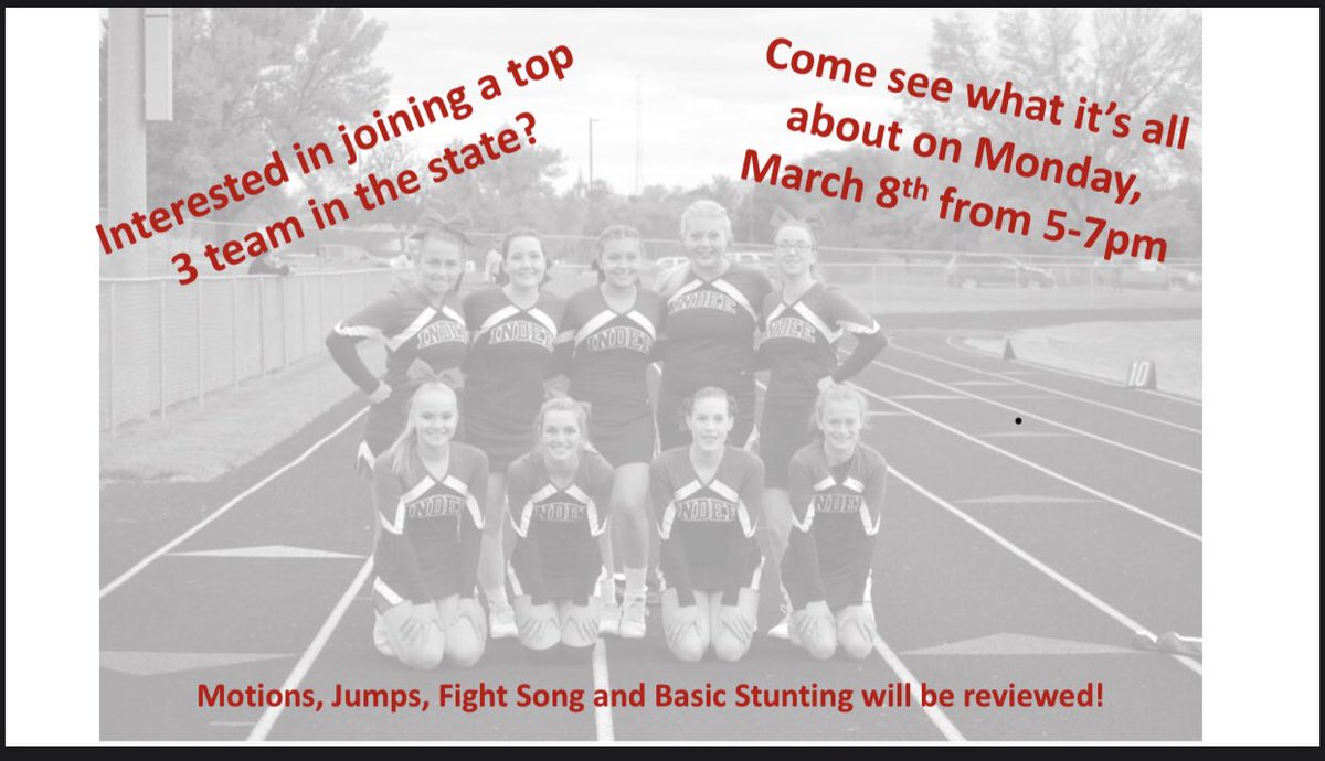 IndeeCheer's tweet image. Open Gym Monday at the High School!!