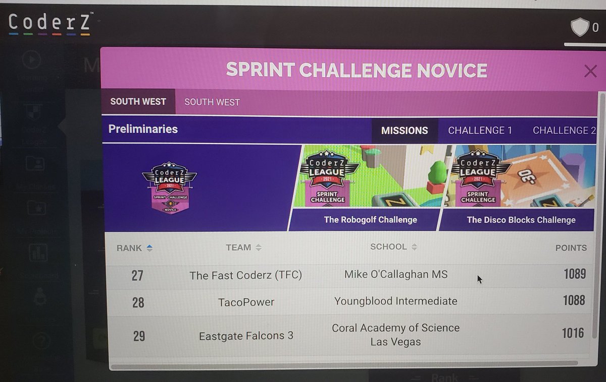 I am so excited! My students joined de <a href="/GoCoderZ/">CoderZ™</a> spring state wide competition! They are trying hard and competing with other Texan schools! This is virtual robotics in action! Go Taco Power team! <a href="/AliefISD/">Alief ISD</a> @YgbInt <a href="/AliefTech/">AliefDigitalLearning</a> #everyonecancode <a href="/myakSTEM/">Mike Yak</a> <a href="/harapnuik/">Dwayne Harapnuik</a> <a href="/TechieTilisa/">T. Thibodeaux, Ed.D.</a>