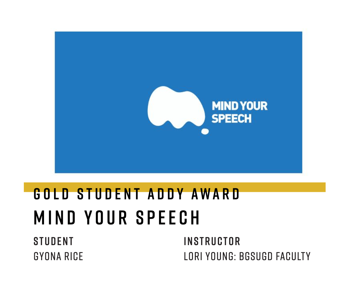 BGSUSchoolofArt's tweet photo. Congratulations to students Gynoa Rice and Lindsay West for receiving Addy Award for their Graphic Design work! Gynoa received the Golden Student Addy and Mosaic Award, and Lindsay received the Bronze Student Addy Award! Read more about their work here: https://t.co/68XaeTvEsR https://t.co/1VBM4PCg6w