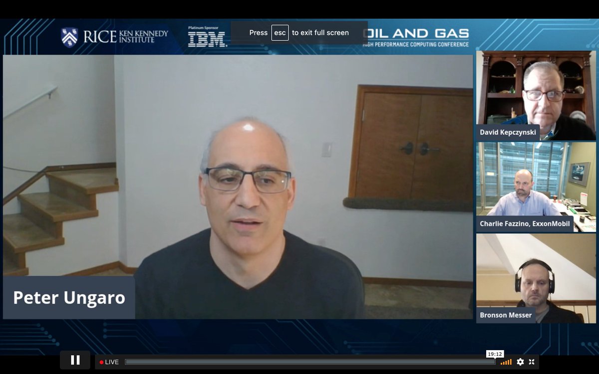addisonsnell's tweet photo. At #OGHPC, (outgoing) @HPE_HPC GM @PeterUngaro1 talks about #cloud: "We have a Cray in @Azure." Last I looked, it was manageable within Azure, but it wasn't utility computing in the traditional public cloud sense. Maybe I need an update. (@hpcnotes can set me straight.) #HPC https://t.co/U8ezlz0FgF