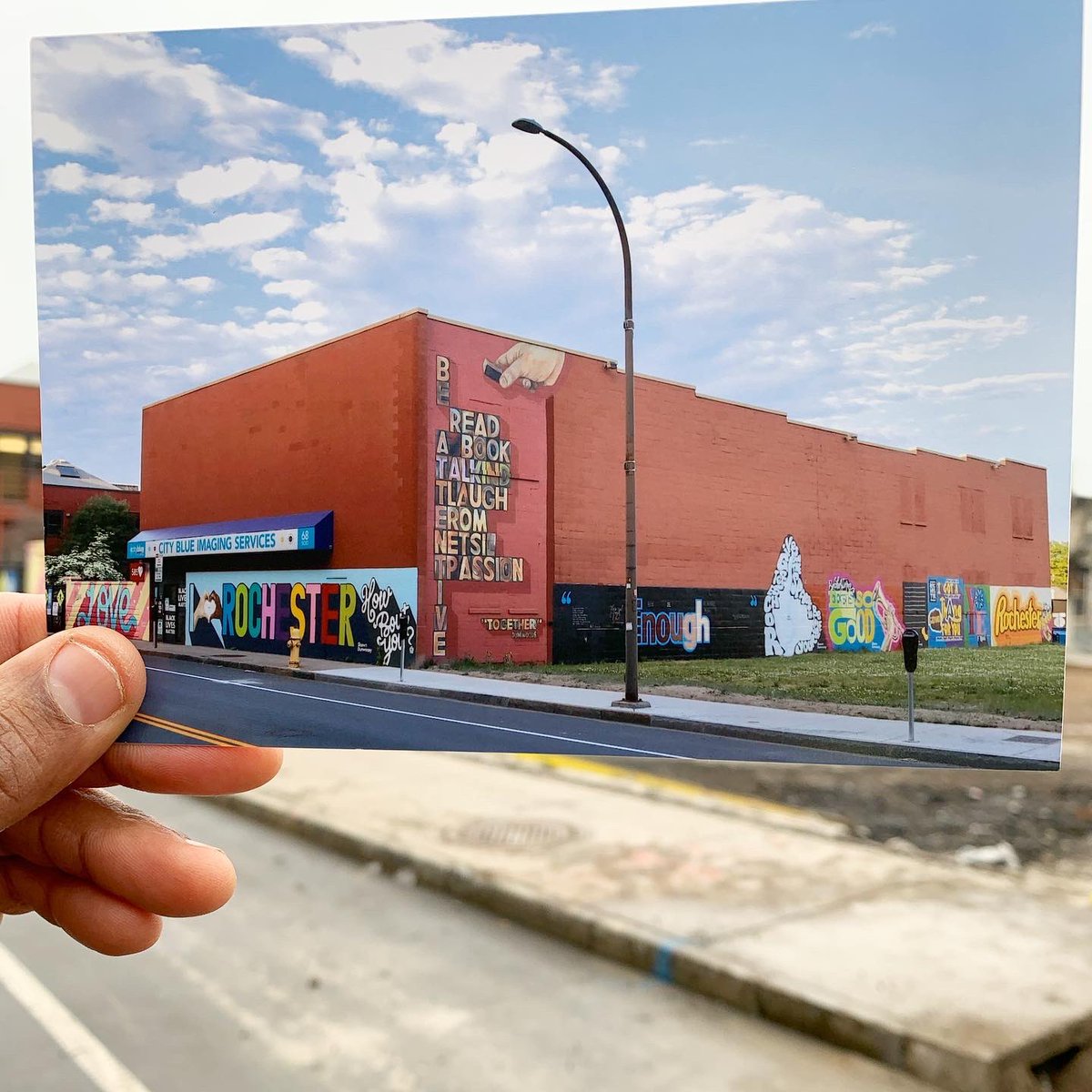 shawndunwoody's tweet photo. After @cityblueimaging fire I wanted to create something to celebrate the business and the murals lost. Blue & Sentimental https://t.co/Ae9fqAhLl0 ๐๐๐ https://t.co/0waDw2HdL1