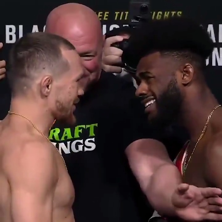 Bantamweight champion @PetrYanUFC and challenger @funkmasterMMA exchanged words during their face-off 😳 (via @ufc)
Stream #UFC259 Saturday on ESPN+ 🔜 https://t.co/pOphkmMf0r https://t.co/KOTvUWclr8