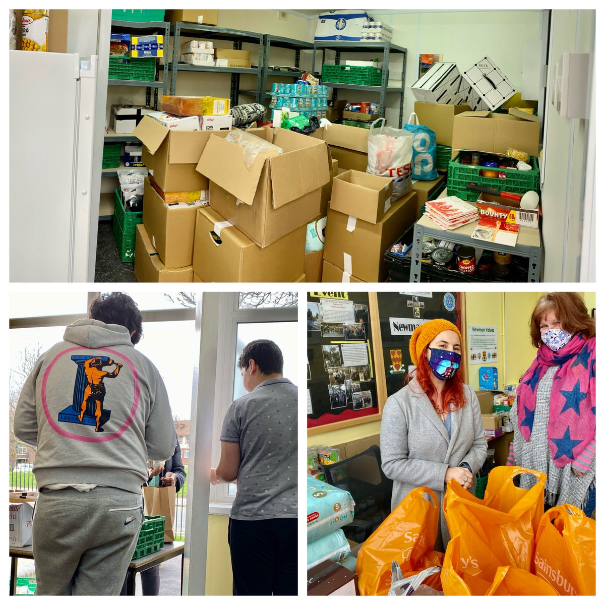NCCBrent's tweet photo. #fridayfoodbank #feedourfamilies A huge thanks to Mr Finnie who laid tiles & erected shelving in our cabin from @WatesGroup #knowleshouse @DeniseSouthard5 Thanks @gracelandsyard @antoniamaguire for the food donations! Now to unpack & organise shelves @Caritas_love @CchaplainNc https://t.co/pHPD1YwA7p