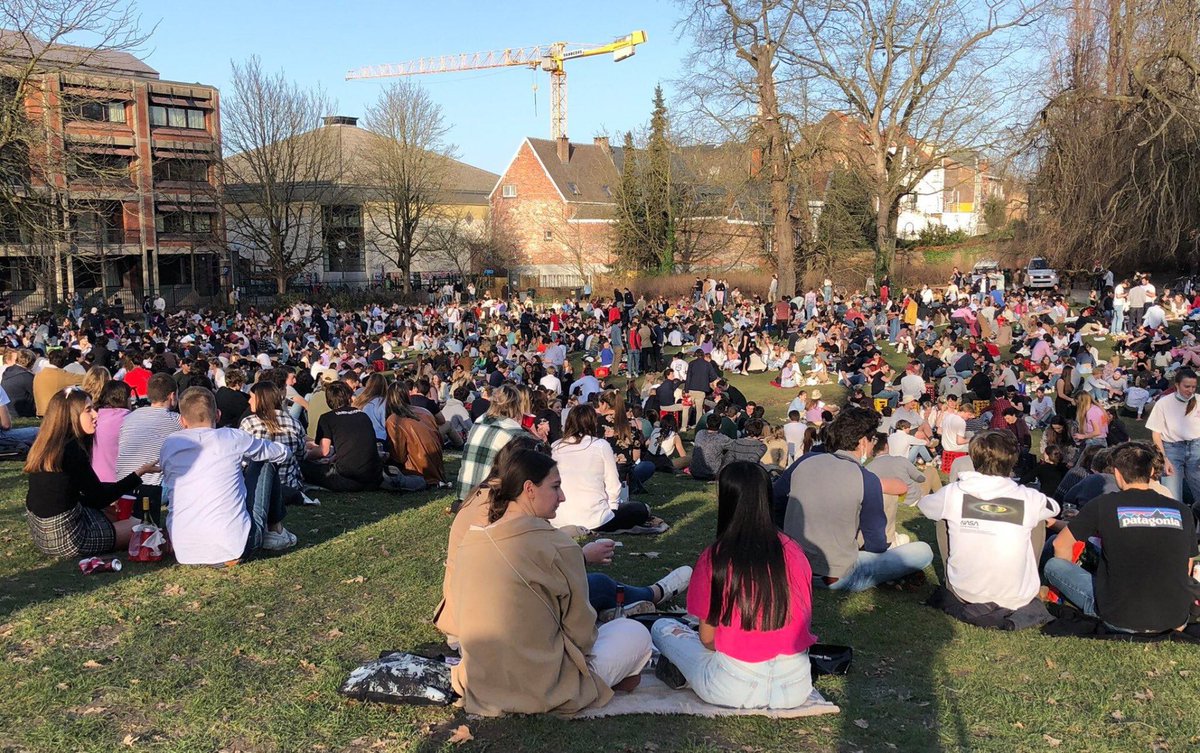 Cord3sh's tweet photo. Breaking news: Restaurants in Belgium will be authorized to reopen the 1st of May after more than 6 months! Meanwhile on sunny weekends... https://t.co/bWSbBRHJoh