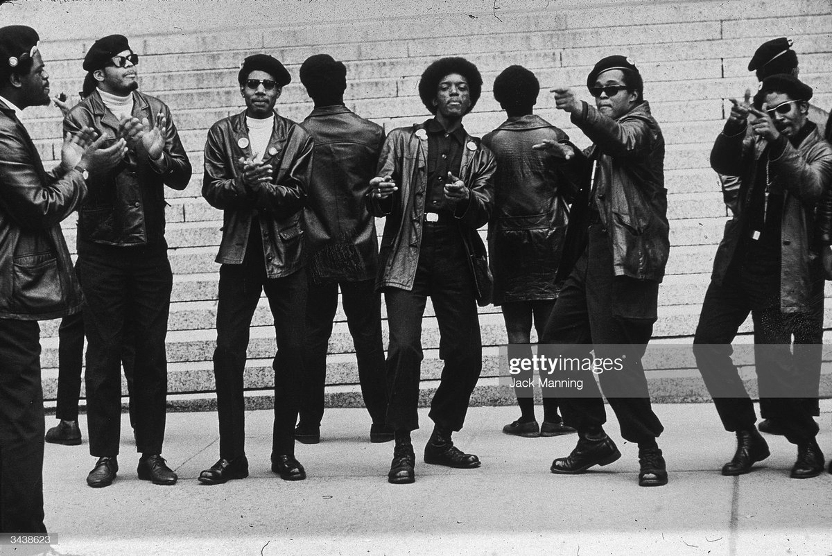 The Art of Book Covers .Black Panthers outside the Criminal Courts, NYC, a month after 21 Panthers were charged with plotting to dynamite city stores, a police station and a railroad right-of-way.Photo by Jack Manning.Used by  @Detroit67Book on 'Harlem 69: The Future of Soul'