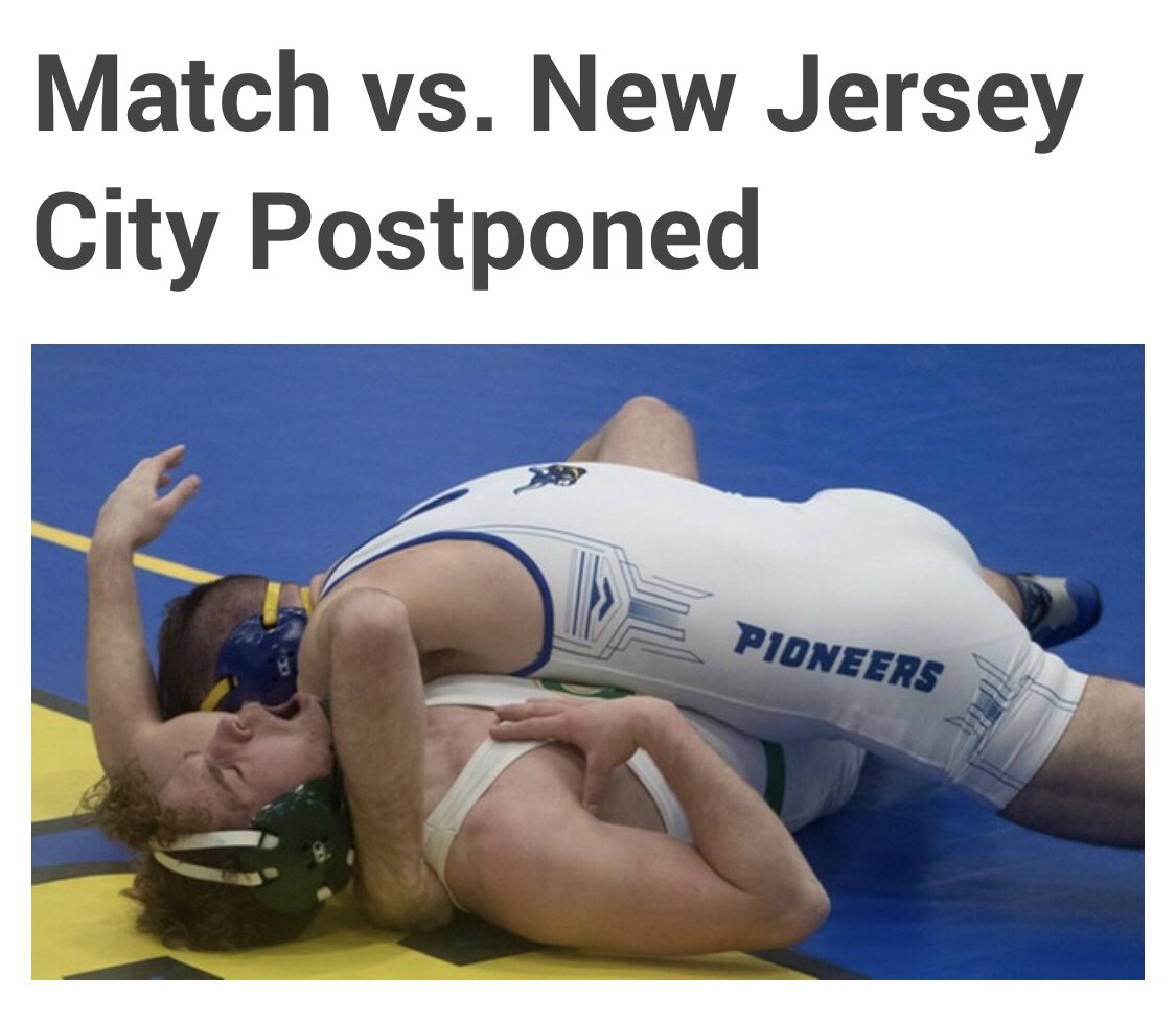 AlfredWrestling's tweet photo. Tomorrows home dual meet vs NJCU has been canceled. This comes as a result of @SUNY not yet giving approval for Alfred athletics to begin competition. We are adjusting plans and will instead be hosting our own intersquad match at 2. Check the link tomorrow to watch! #letuswrestle https://t.co/0jk1C1CXdW