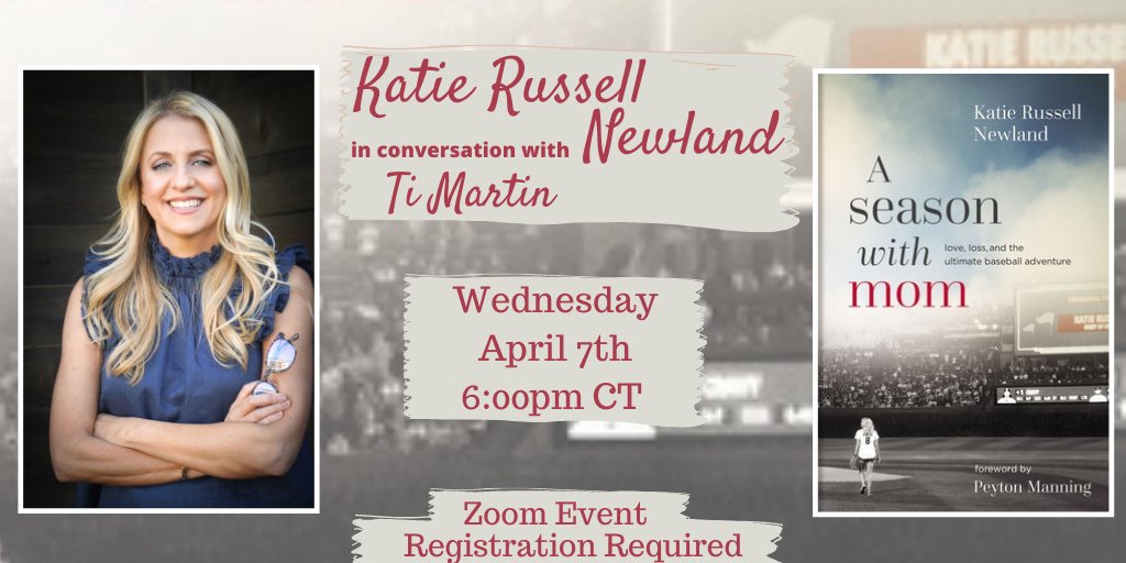 New event added to our calendar!!
Join us with <a href="/katiernewland/">Katie Russell Newland, PhD</a> in conversation with Ti Martin on April 7th as they discuss Katie's book, A Season with Mom.
buff.ly/3bYAhmv