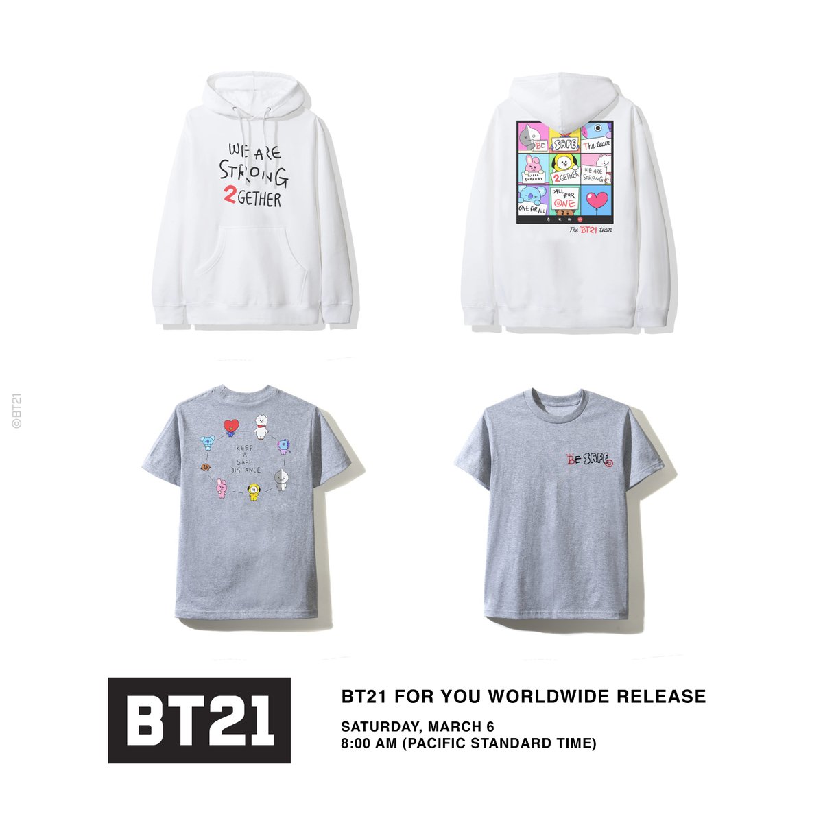 2GETHER Worldwide Release SATURDAY MARCH 6 8:00 AM (PACIFIC STANDARD TIME) WORLDWIDE RELEASE ONLINE BT21CLUB.COM