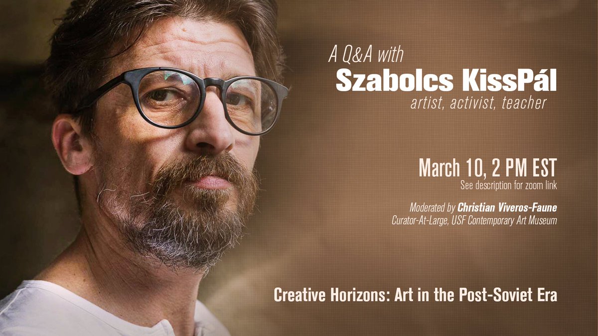 USF_IREES's tweet photo. Join us for a Q&A with #SzabolcsKissPál on March 10 at 2:00pm EST as a part of #CreativeHorizons = our collaboration with @MelikianASU and @HavighurstCtr! @CASatUSF @USFResearch
The link to join: https://t.co/iQBbJthZom https://t.co/8rx6shZXby