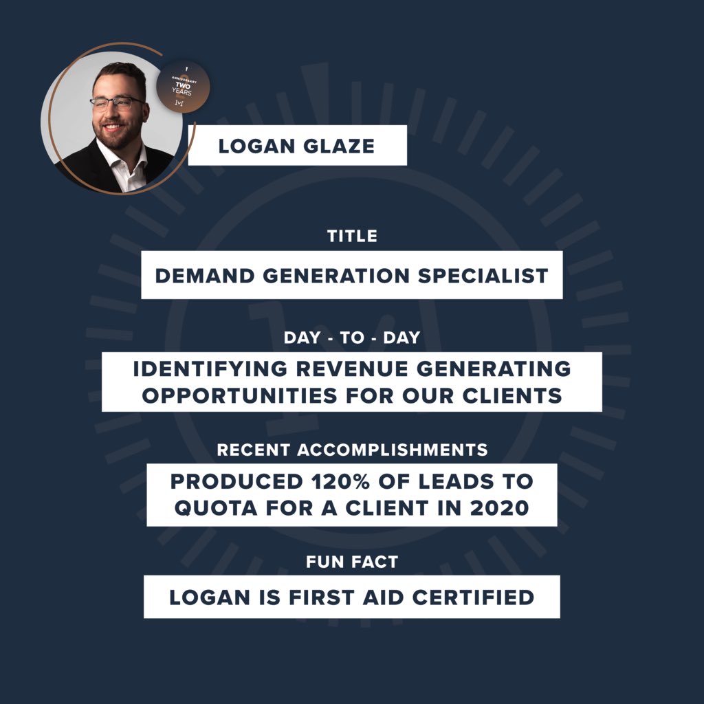 valveandmeter's tweet photo. Cheers to two years! This past month Demand Generation Specialist, Logan Glaze celebrated his two year anniversary with V+M! We love his passion for results, safety and making V+M a BPTW! https://t.co/8RDjIdBs3j
