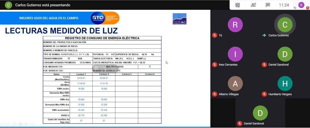 Último día de la jornada de capacitación al personal del #ModuloDeRiego085, #LaBegoña, por parte del Programa #MUAC de la @SDAyR_GTO . Se impartieron los temas "Derechos y obligaciones del título de concesión" y "Tarifas eléctricas".