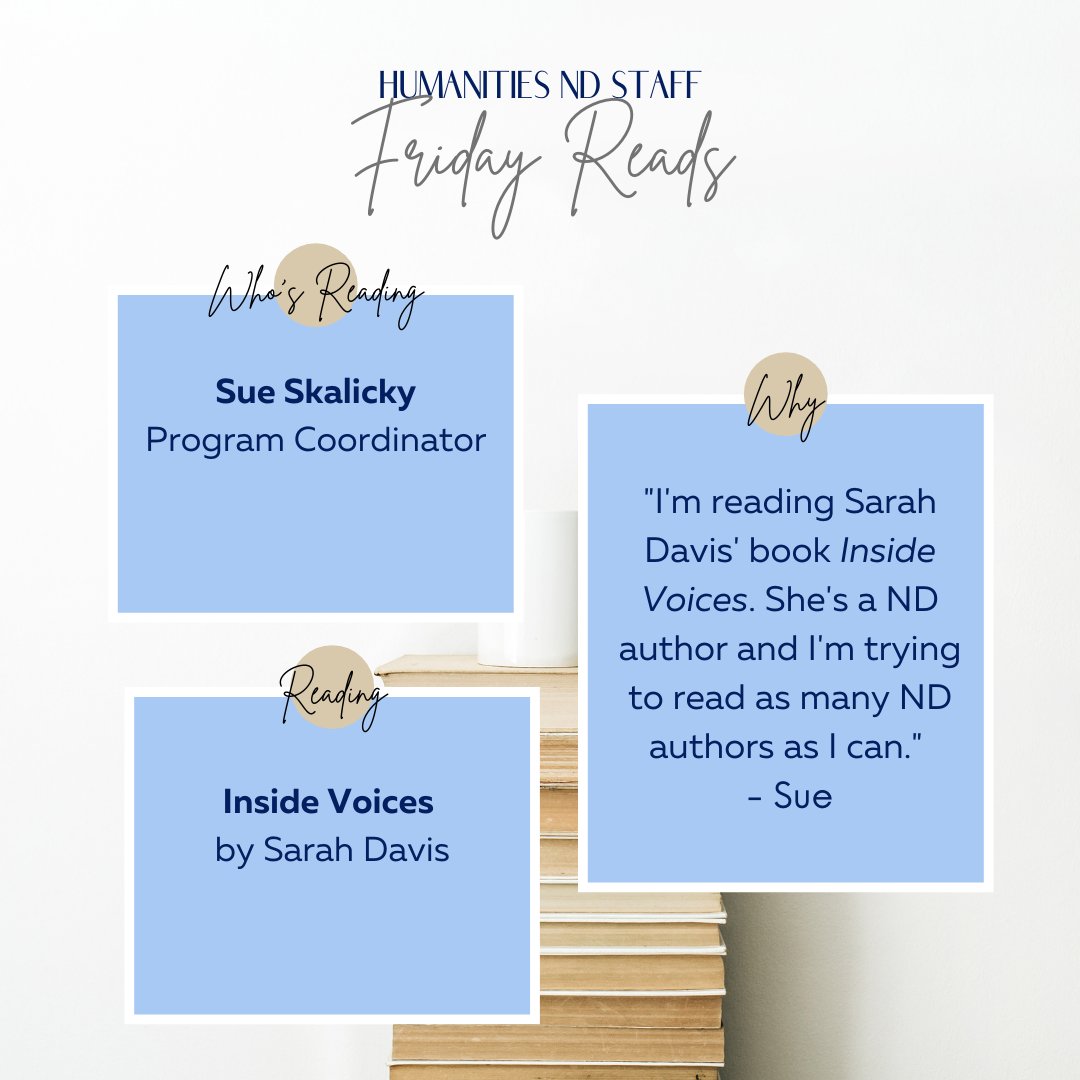 Happy Friday! 
What are you reading this weekend? What books should our staff start reading? Let us know!

#humanitiesnd #humanities #fridayreads #lifelonglearner