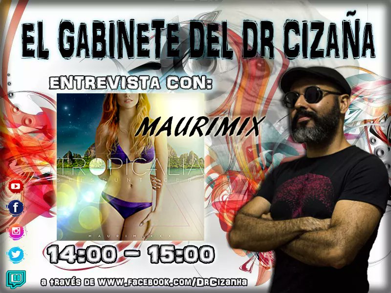 Próximo lunes 8 de marzo invitado de lujo en #ElGabineteDelDrCizaña
<a href="/Maurimixxx/">Mauricio Arcas</a>, ex percucionista de <a href="/AmgsInvisibles/">Los Amigos Invisibles</a>, nos presenta su 2da producción discográfica: #TROPICALIASEISPUNTOCERO
#radio #music #rock #latinos #latinmusic #Venezuela #funk #salsa  #electronica <a href="/NevilleyRP/">Neville RP</a>