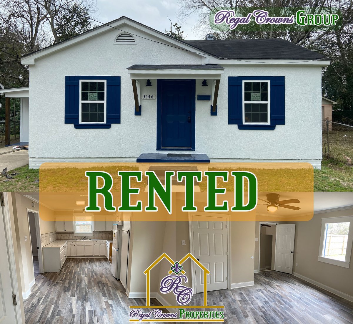 RegalCrowns's tweet photo. 🏡 RENTED🎉Visit US @ https://t.co/u31OJpVNJY for more rental information. 🏡 🏠🏡 WE Buy Houses &amp; Make Them Homes...⚜️Let US put your family in a HOME.🏘️ #RegalCrownsProperties #RegalCrownsRenovations https://t.co/J8LYqylCtf