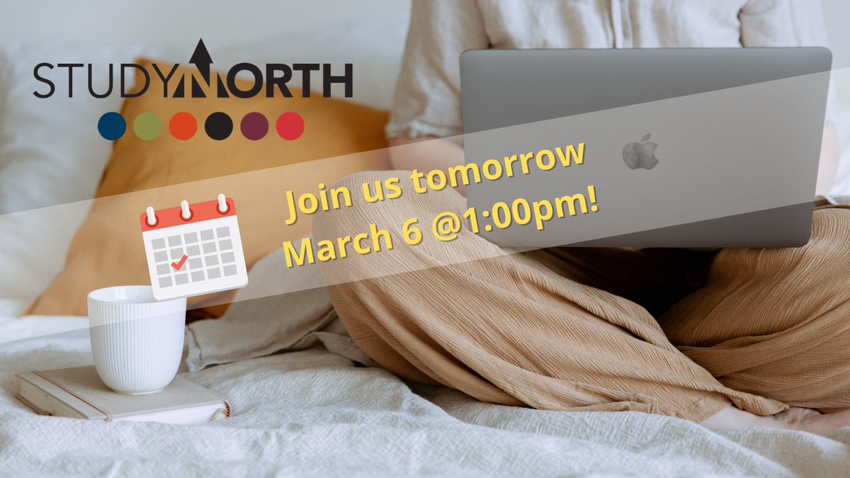 StudyNorth's tweet image. Tomorrow is the day folks! We will be sending out a zoom link today to your email. Make sure to check your junk/spam folder just in case. If the link does not work, you can also visit studynorth.ca/goes-virtual/ and join from the webpage. #StudyNorth #ÉtudesNord 
See you tomorrow! 👋