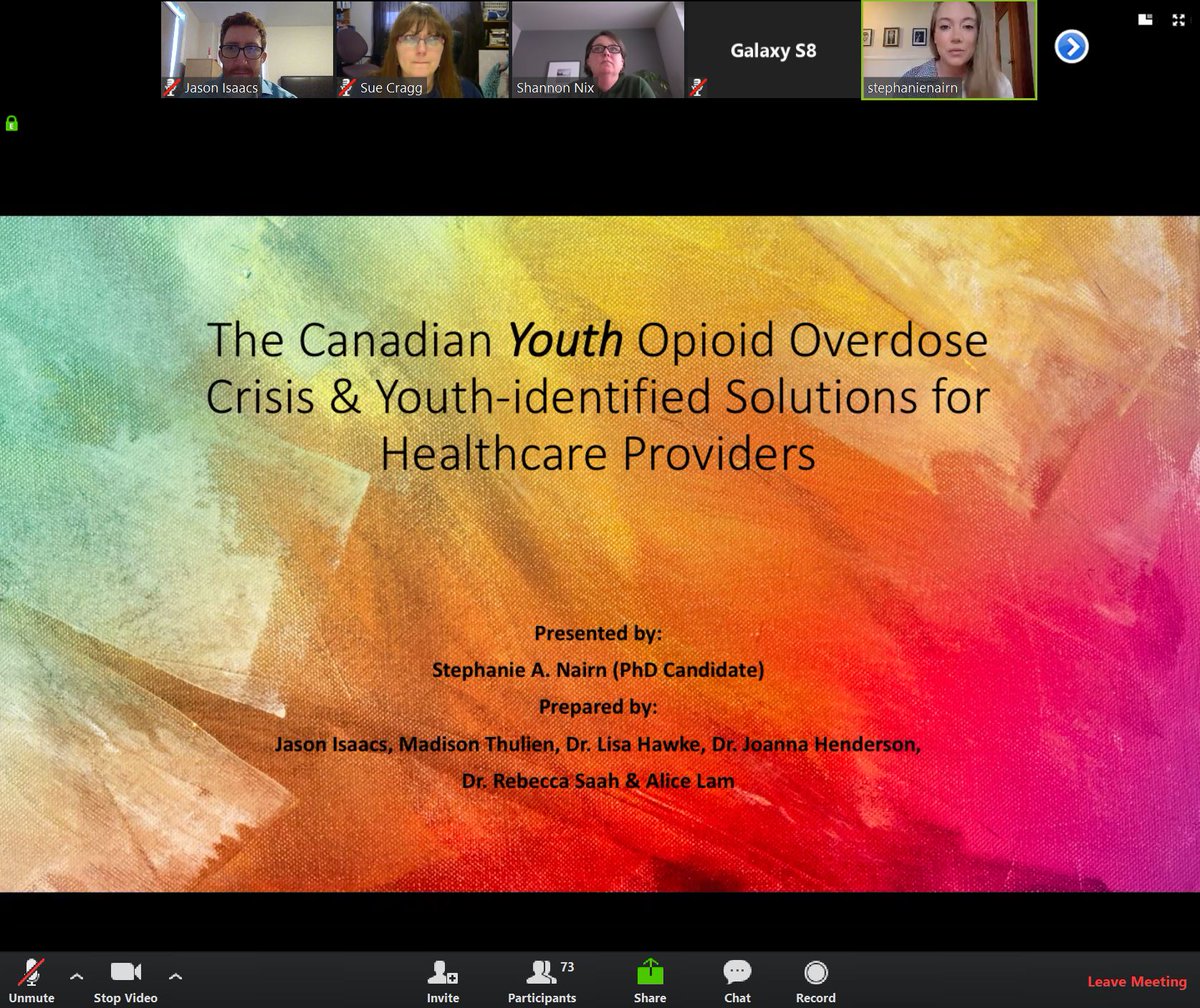 ConrodVLab's tweet photo. Congratulations to @Nairnia87 &amp; the EHT team who presented to the pan-Canadian Opioid Response Partners network of @GovCanHealth regarding solutions and suggestions for improving opioid-related service provision for young people.

@CIHR_IRSC @CrismCan @Jason_Isaacs1 @RebeccaSaah https://t.co/DBtqIWs2Cz